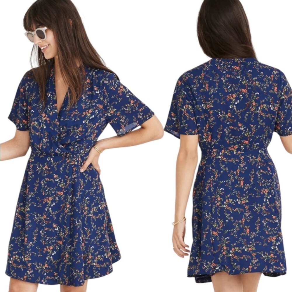 MADEWELL Amaranth Wrap Dress in Moonless Floral